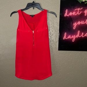Express V Neck Tank Top with Zipper